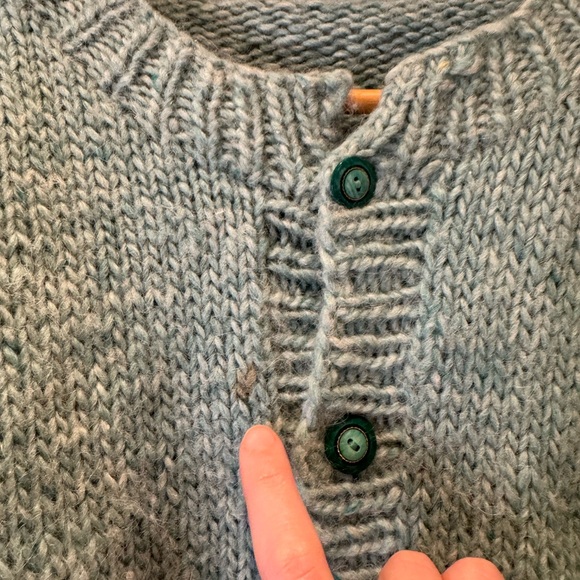 Vintage Seafoam Green Knit Cardigan Sweater - Size Large - Picture 4 of 4